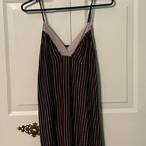 Striped Brown Slip Dress